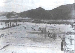 고현지구에 포로수용소가 시설 되고 있는 초창기모습